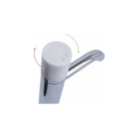 Смеситель высокий на раковину Bronze de Luxe ФОКУС хром/мрамор 24615CM