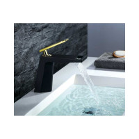 Смеситель на раковину BRONZE DE LUXE QUADRO черный/золото A919B