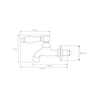 Сливной кран BRONZE DE LUXE черный, насадка-рассекатель 21988/1