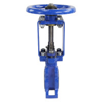 Задвижка шиберная DN.ru Ду65 Ру10 межфланцевая, выдвижной шпиндель, штурвал D040-03148