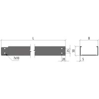 Неперфорированный лоток Система КМ 50x100x1,0 L2500 мм Быстрый монтаж LO0304-2.5 LN50-100-1.0-2500