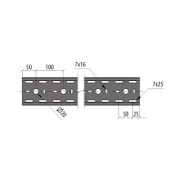 Перфорированный лоток Система КМ 50x200x0,8 L2000 мм Стандарт ПЛЮС INOX304 LPEplus50-200-0.8-2000 INOX304