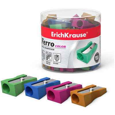 ErichKrause Металлическая точилка Ferro Color, цвет корпуса ассорти , 38014