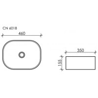 Накладной умывальник чаша Ceramicanova Element овальная, 610х410х150 мм CN6018