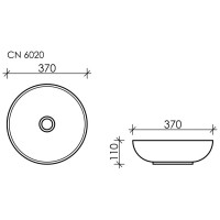 Накладной умывальник чаша Ceramicanova Element круглая, 370х370х110 мм CN6020