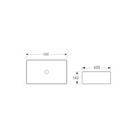 Накладной умывальник чаша Ceramicanova FORM прямоугольная 590х400х140 мм CN2003