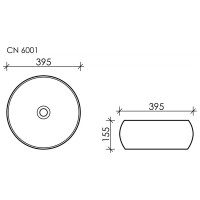 Накладной умывальник чаша Ceramicanova Element круглая, 395х395х155 мм CN6001