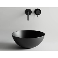 Умывальник чаша Ceramicanova Element накладная, круглая, цвет чёрный матовый 358х358х155 мм CN6004