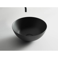 Умывальник чаша Ceramicanova Element накладная, круглая, цвет чёрный матовый 358х358х155 мм CN6004
