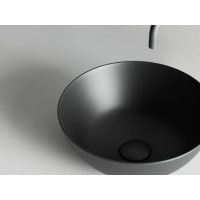 Умывальник чаша Ceramicanova Element накладная, круглая, цвет чёрный матовый 358х358х155 мм CN6004