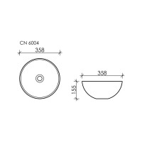 Умывальник чаша Ceramicanova Element накладная, круглая, цвет чёрный матовый 358х358х155 мм CN6004