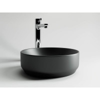 Умывальник чаша Ceramicanova Element накладная круглая, цвет чёрный матовый 355х355х125 мм CN6007