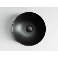 Умывальник чаша Ceramicanova Element накладная круглая, цвет чёрный матовый 355х355х125 мм CN6007
