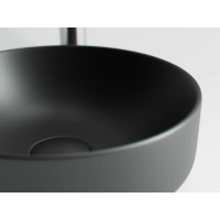 Умывальник чаша Ceramicanova Element накладная круглая, цвет чёрный матовый 355х355х125 мм CN6007