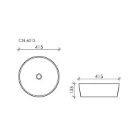 Умывальник чаша Ceramicanova Element накладная, круглая 415х415х135 мм CN6013