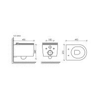 Подвесной унитаз Ceramicanova MOMENTS Rimless с крепежом, с сиденьем-крышкой с микролифтом CN3003