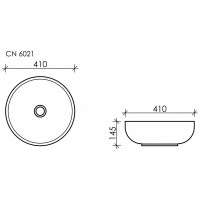 Умывальник чаша Ceramicanova Element накладная круглая, 410х410х145 мм CN6021