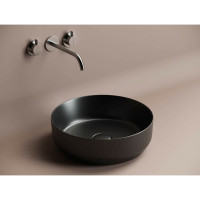 Умывальник чаша Ceramicanova Element накладная, круглая цвет чёрный матовый 390х390х120 мм CN6022MB
