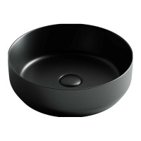 Умывальник чаша Ceramicanova Element накладная, круглая цвет чёрный матовый 390х390х120 мм CN6022MB