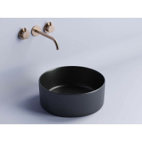 Умывальник чаша Ceramicanova Element накладная, круглая цвет чёрный матовый 358х358х137 мм CN6032MB