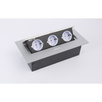 Выдвижной встраиваемый розеточный блок SETE на 3 EURO розетки SBT-03-80