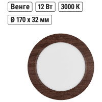 Светильник TDM ELECTRIC светодиодный потолочный накладной круг "Даунлайт" СПО (венге) 12 Вт 170х32 мм 3000К SQ0329-0413