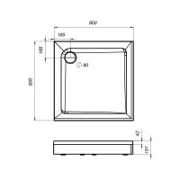 Душевой поддон AM.PM Gem 90х90 W90T-403-090W