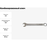 Комбинированный ключ Forsage 25 мм, 6 граней F-75525H(28642)