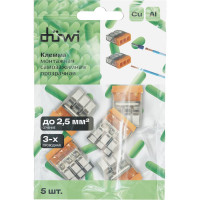 Монтажные клеммы duwi прозрачные СМК 772-203, 0,5-2,5мм2, прозрачная, 5 шт. 26729 4