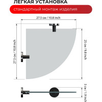 Угловая полка Fora LORD стекло, черный FOR-LORD035BL