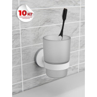 Стакан для зубных щеток Fora LORD белый FOR-LORD044WT