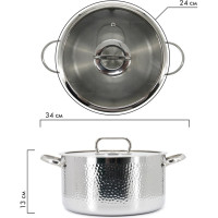 Кастрюля Pomi d'Oro с крышкой 24 см, 6,3 л P595722 Salita