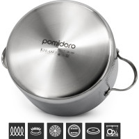 Кастрюля Pomi d'Oro с крышкой 24 см, 6,3 л P595722 Salita