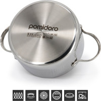 Кастрюля Pomi d'Oro с крышкой 18 см, 2,4 л P595720 Salita