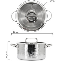 Кастрюля Pomi d'Oro с крышкой 20 см, 3 л P595721 Salita