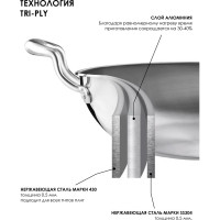 Кастрюля Pomi d'Oro с крышкой 20 см 3,5 л P595728 Maestro