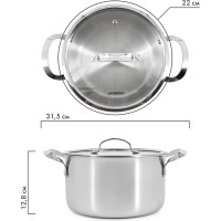 Кастрюля Pomi d'Oro с крышкой 22 см 4,5 л P595729 Maestro