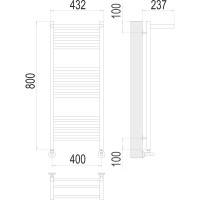Полотенцесушитель водяной Terminus & Аврора с полкой П16 400x800 4670078529411