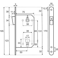 Межкомнатный механизм под цилиндр VETTORE 530 C-S MAGNET NI, никель 20027