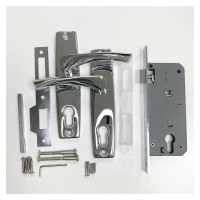 Врезной замок VETTORE 1323 CP в комплекте с ручкой, хром 20279