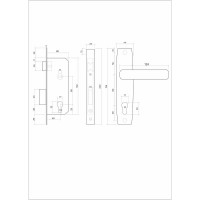 Врезной замок VETTORE 1323 CP в комплекте с ручкой, хром 20279