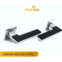Цинковая ручка на раздельном тонком основании ABRISS R50.122 CP/MBP хром/чёрный матовый 30017