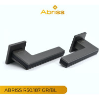 Цинковая ручка на раздельном тонком основании ABRISS R50.187 GR/BL графит/черная вставка 30013