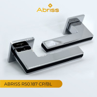 Цинковая ручка на раздельном тонком основании ABRISS R50.187 CP/BL хром/черный 30012