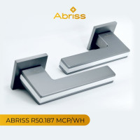 Цинковая ручка на раздельном тонком основании ABRISS R50.187 MCP/WH матовый хром/белая вставка 30010
