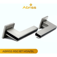 Цинковая ручка на раздельном тонком основании ABRISS R50.187 MSN/BL сатин/черная вставка 30011