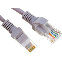 Медный патч-корд ExeGate UTP-RJ45-RJ45-5e-CU-0,3M-GY, UTP, cat.5e, 0.3м, серый 282008