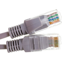 Медный патч-корд ExeGate UTP-RJ45-RJ45-5e-CU-0,3M-GY, UTP, cat.5e, 0.3м, серый 282008