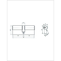 Цилиндровый механизм VETTORE ZN M60 Z GP 30x30, 5 ключей, золото 20084