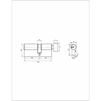 Цилиндровый механизм VETTORE ZN M120 ZC NI 60Tx60, 5 ключей, никель 20517